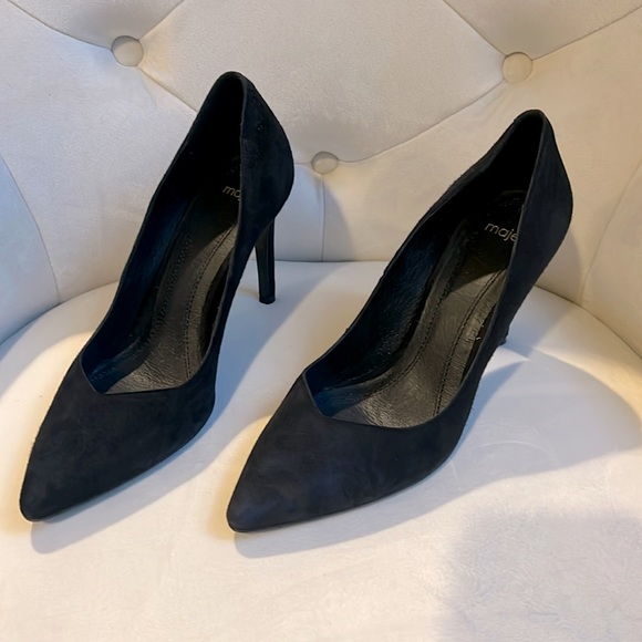Maje Black Suede Pumps - Picture 1 of 13